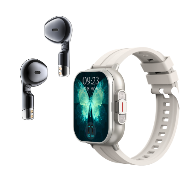 Smartwatch with Built-in Wireless Earbuds — 2-in-1 Combo